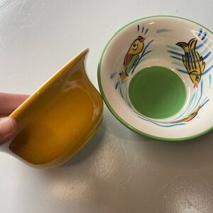 Les Tropiques by Strata Group Handpainted Nautical Bowls with Fish Pattern​